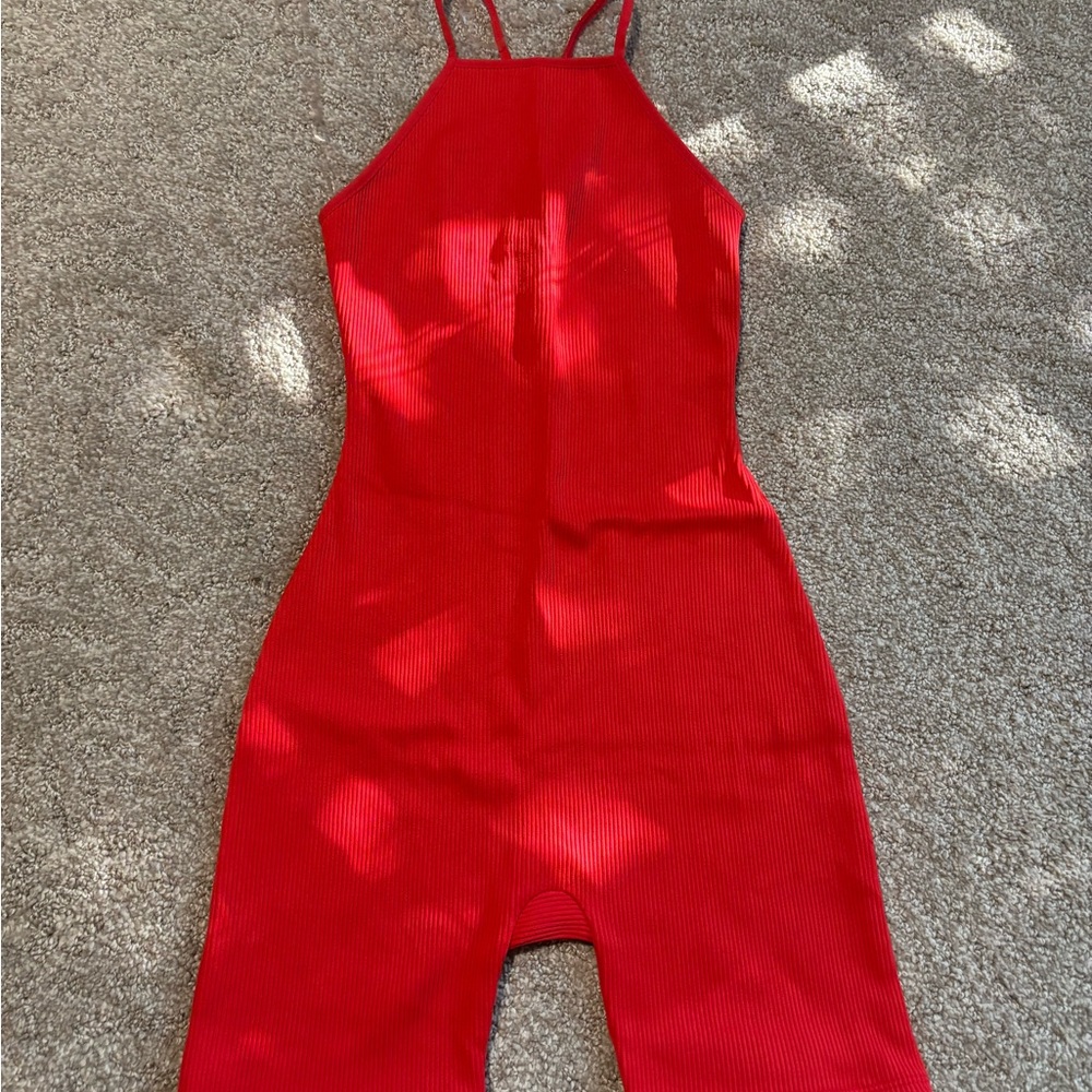 Wild Fable Red Ribbed Bodysuit